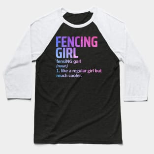 fencing girl Baseball T-Shirt